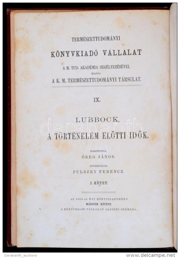 Sir John Lubbock: A Történelem ElÅ‘tti IdÅ‘k, Megvilágítva A Régi... - Sin Clasificación