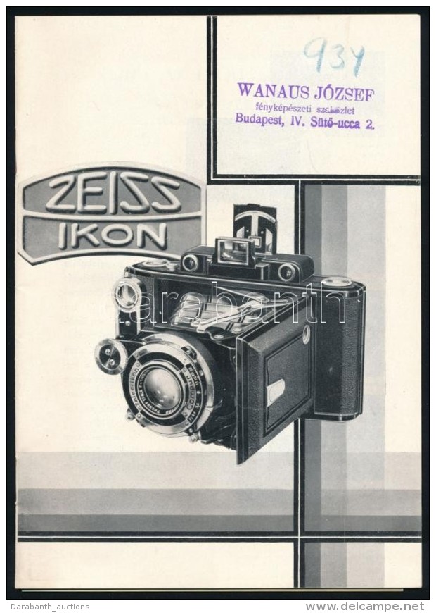 1934 Bp., Zeiss Ikon FényképezÅ‘gépek Katalógusa, Képekkel,... - Sin Clasificación