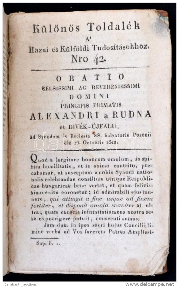 1822 Hasznos Mulatságok. ElsÅ‘ (52 Szám) és Második FélesztendÅ‘ (50... - Sin Clasificación