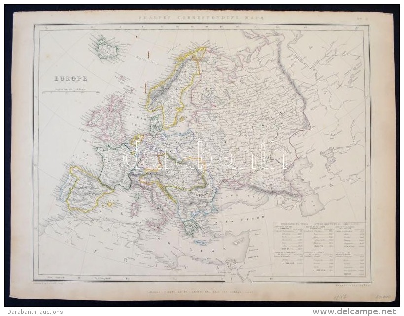 1847 Európa NagyméretÅ± Határszínezett RézmetszetÅ± Térképe. /... - Otros & Sin Clasificación