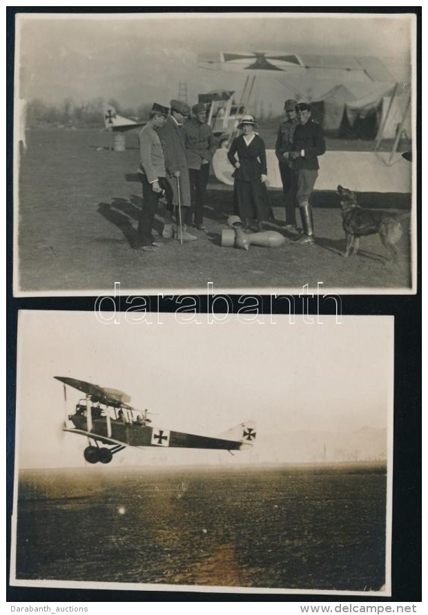 Cca 1917 Osztrák-magyar RepülÅ‘gép Fotók, 4 Db, Az Egyik A Hátoldalán... - Otros & Sin Clasificación