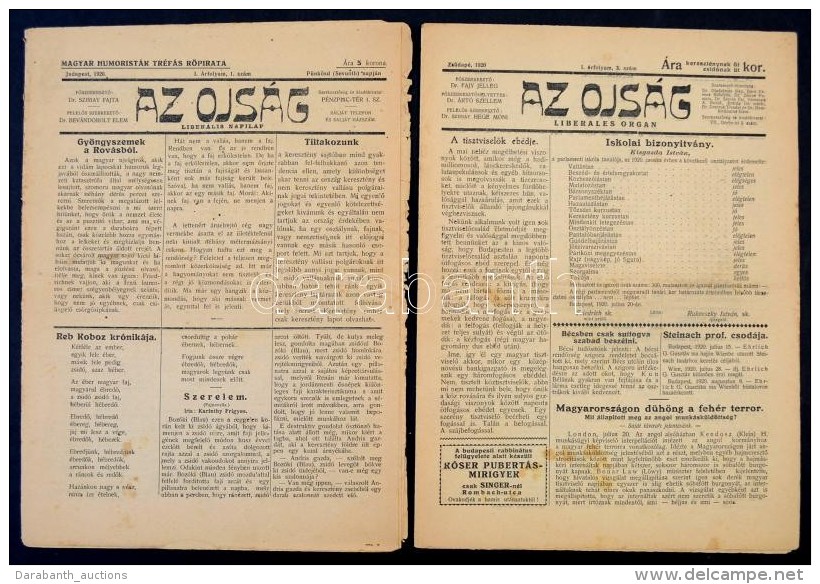 1920 Az Ojság, 7 Száma, I. évf. 1., 3.,4., 5., 6., 7.,9. Számai, Szerk.: Nagy Imre,... - Otros & Sin Clasificación