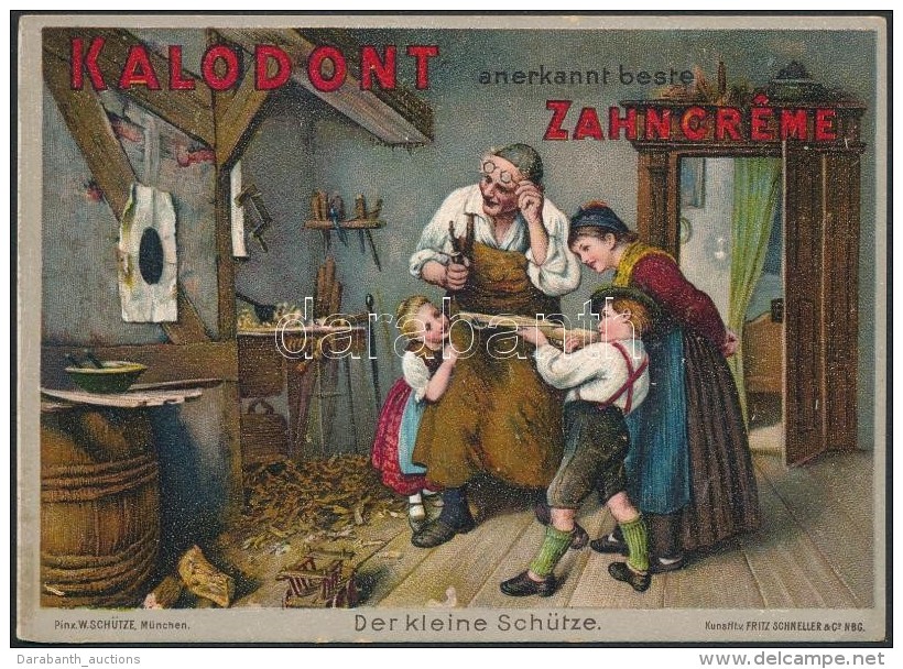 Cca 1910 Kalodont Litho Reklámkártya / Toothpaste Litho Advertisement, 13&times;9,5 Cm - Publicidad