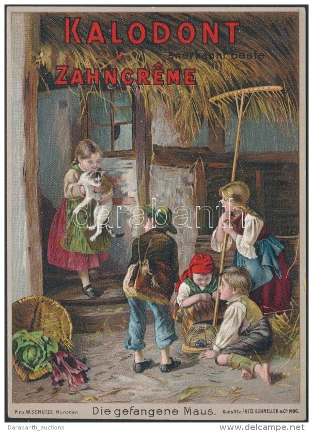 Cca 1910 Kalodont Litho Reklámkártya / Toothpaste Litho Advertisement, 13&times;9,5 Cm - Publicidad