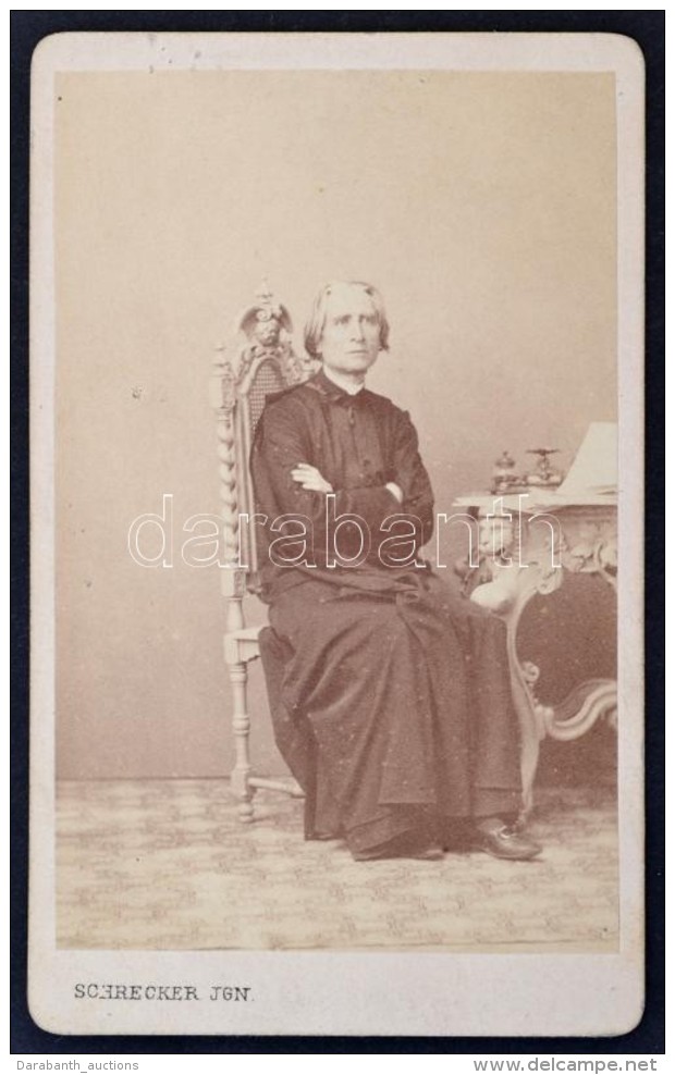 Cca 1850 Liszt Ferenc (1811 - 1886) CDV MéretÅ± Fotó Schrecker Ignác MÅ±termébÅ‘l /... - Otros & Sin Clasificación