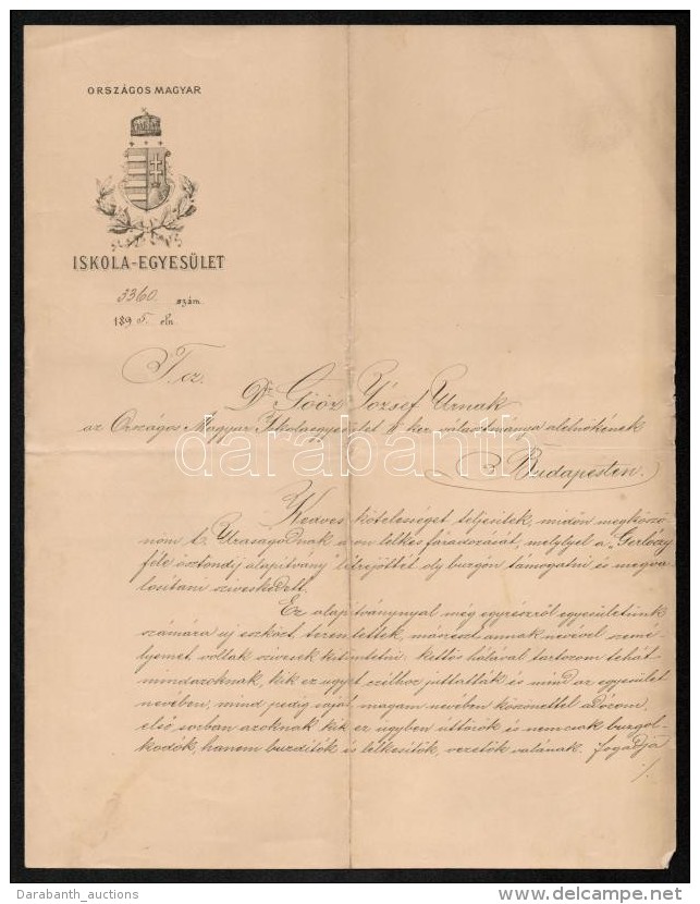 1895 Gerlóczy Károly (1835-1900) Budapesti Alpolgármester, KésÅ‘bb Polgármester... - Otros & Sin Clasificación