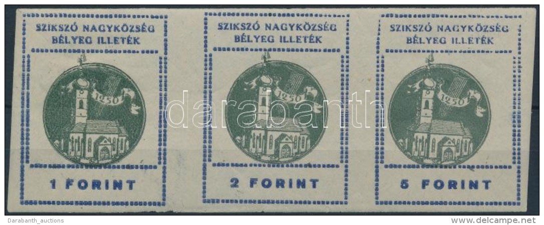 ** 1947 Szikszó 1Ft, 2Ft, 5Ft Fogazatlan Hármascsík (80.000) / Imperforate Stripe - Sin Clasificación