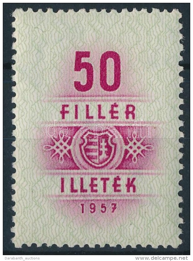 ** 1957 Illetékbélyeg 50f Kossuth Címerrel, Ritka! (350.000) / Fiscal Stamp With The Old Coat... - Sin Clasificación
