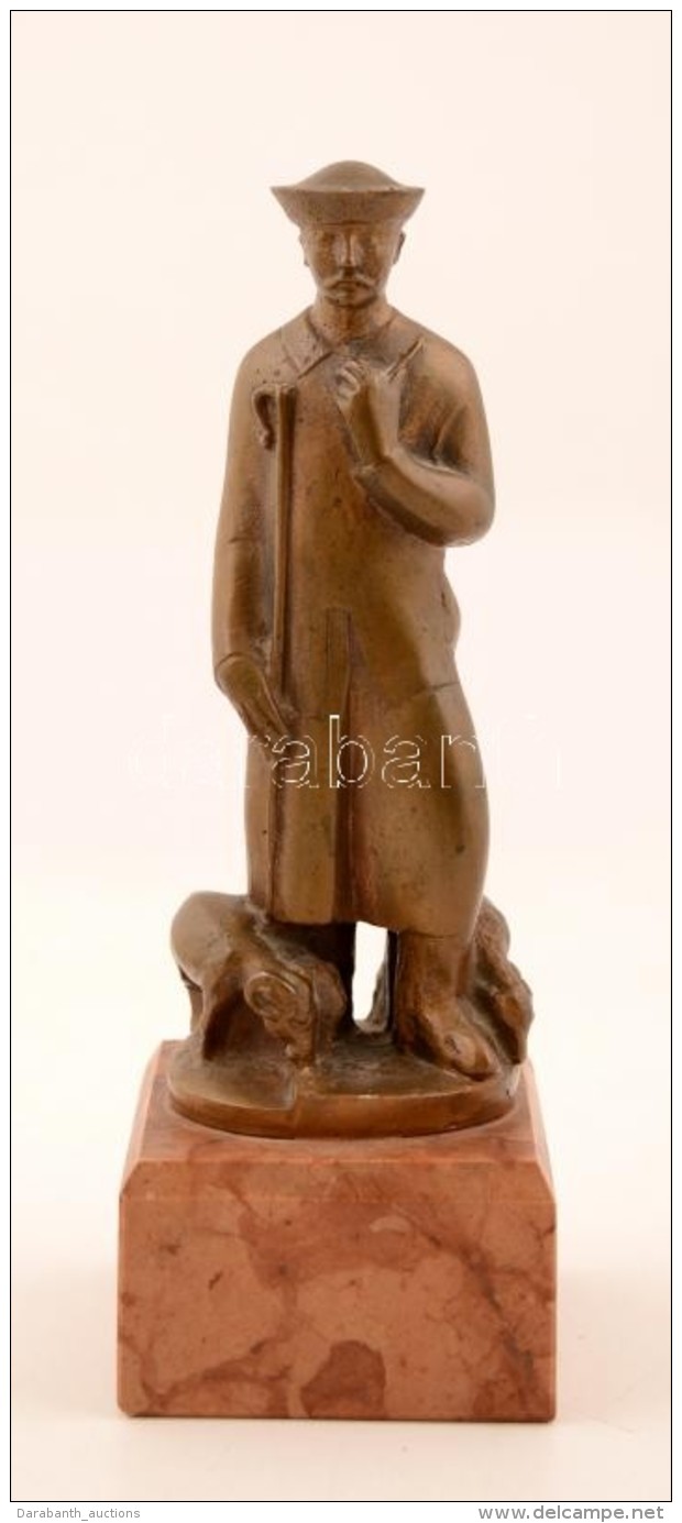 Olcsai Kiss Zoltán (1895-1981): Juhász. Bronz, Jelzett, Márvány Talapzaton, M:17 Cm - Other & Unclassified