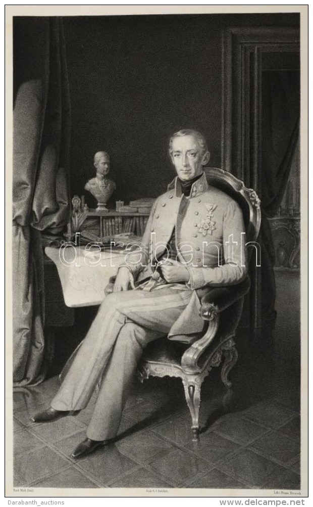 Cca 1853 Felix Ludwig Johann, Fürst Zu Schwarzenberg (1800-1852) Osztrák Miniszterelnök és... - Estampas & Grabados
