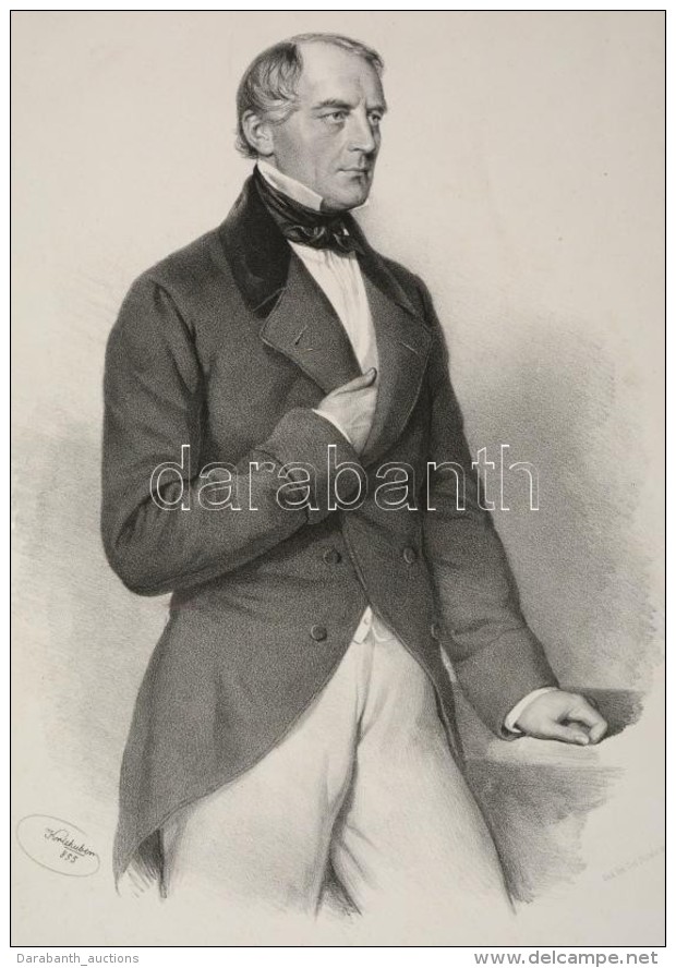 Cca 1850 Karl Ludwig Von Bruck Báró (1798-1860) Osztrák Pénzügyminiszter... - Estampas & Grabados