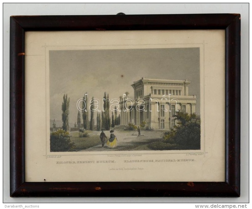 Cca 1840 Ludwig Rohbock (1820-1883): Kolozsvár Nemzeti Múzeum Színezett Acélmetszet... - Estampas & Grabados