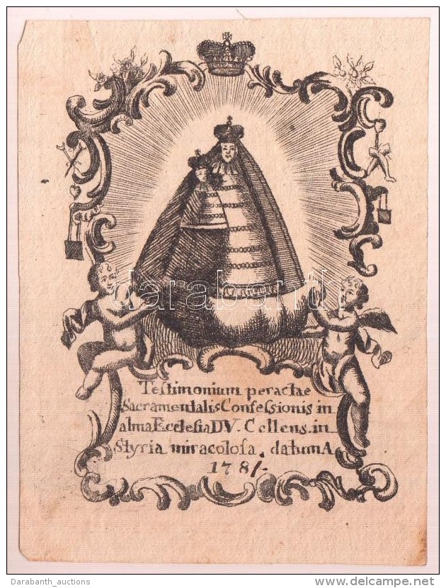 1781 Antik, Rézmetszetes Szentkép / Ecthed Holy Card 8x10 Cm - Estampas & Grabados