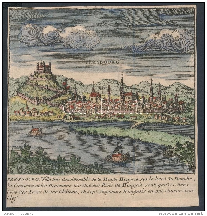 1717 Pozsony Kézzel Színezett RézmetszetÅ± Képe és Leírása... - Estampas & Grabados
