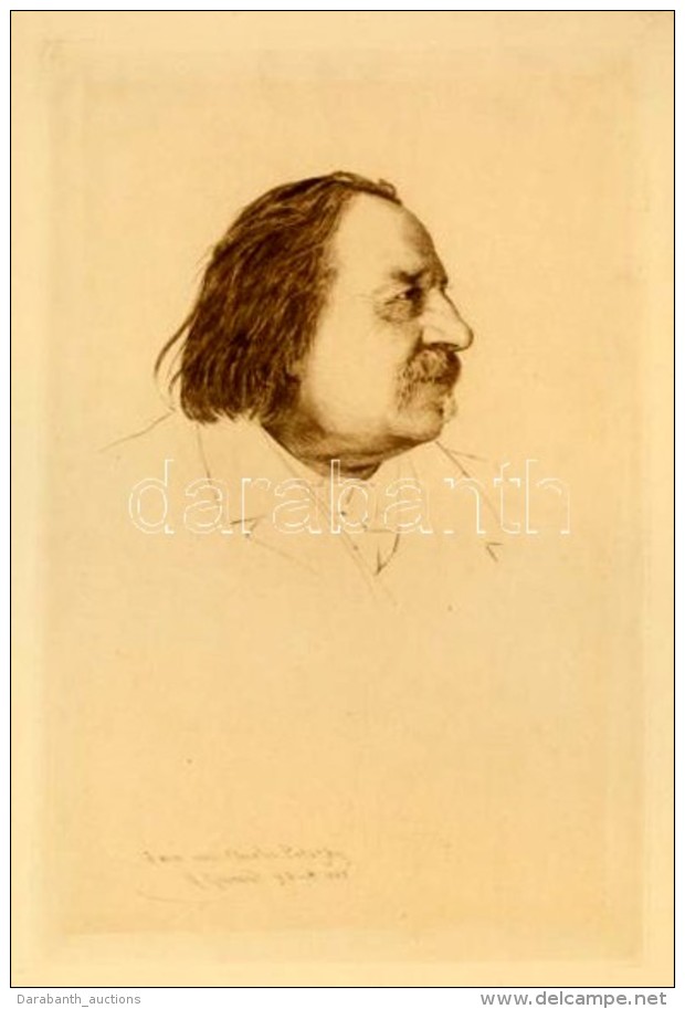 Henri-Charles Guérard(1846-1897): Pulszky Károly (1853- 1899). Rézkarc, Papír, Jelzett... - Autres & Non Classés