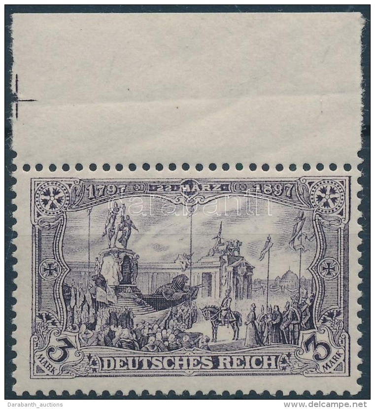 ** 1902 Mi 80 Ba ívszéli/margin Piece (Mi EUR 360,-) Certificate: Oechsner - Otros & Sin Clasificación
