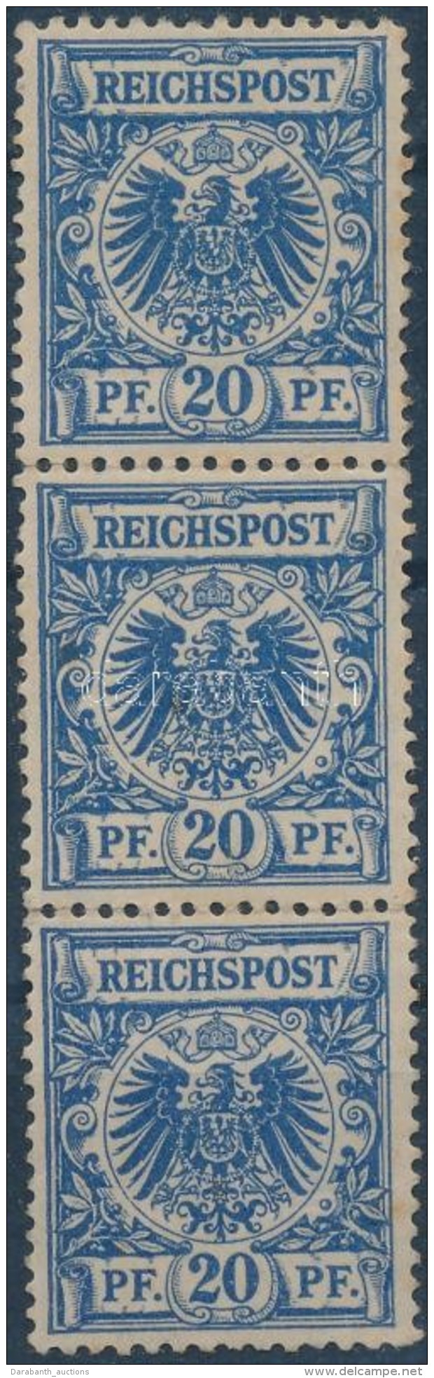 ** 1889 Mi 48b FüggÅ‘leges Hármascsík / Vertical Stripe Of 3 Certificate: Claus Petry (kis... - Otros & Sin Clasificación