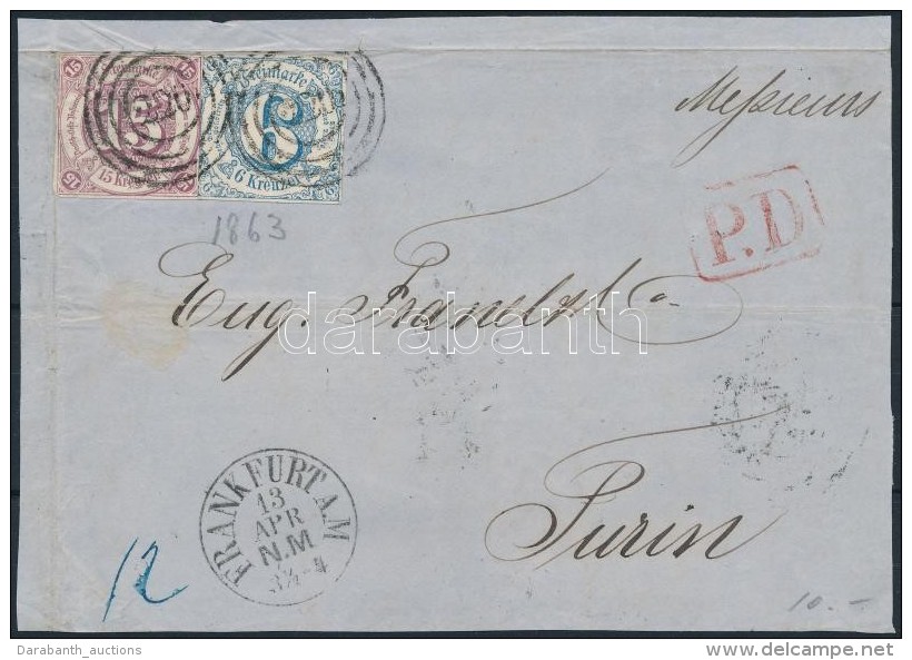 1863 Mi 22 + 24 Levél ElÅ‘lapon / On Cover Front - Otros & Sin Clasificación