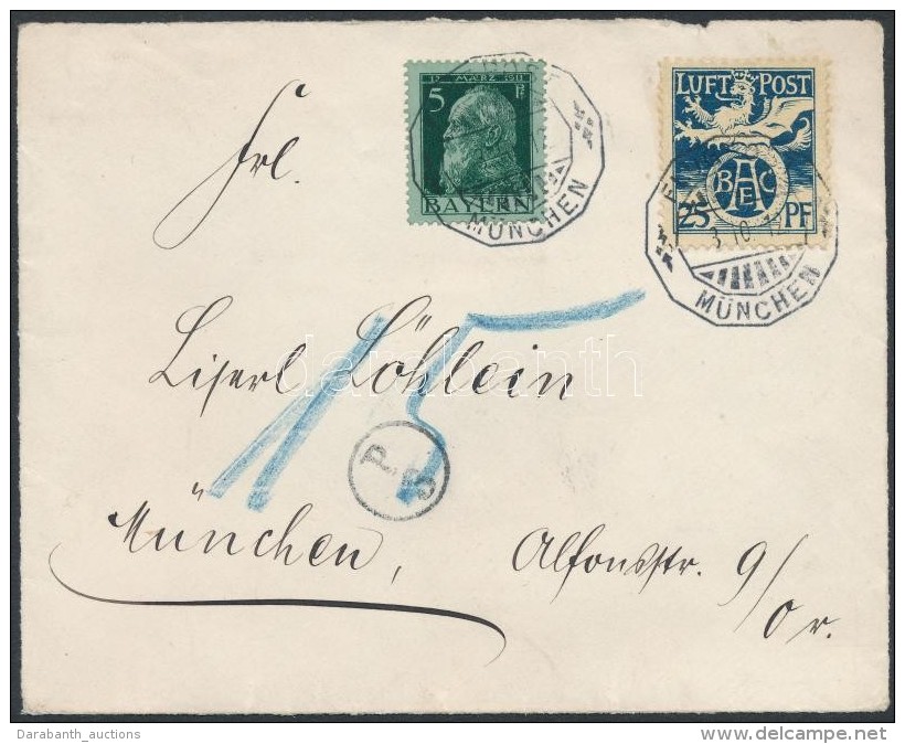 1912 Félhivatalos RepülÅ‘bélyeg Levél ElÅ‘lapon / Semi-official Airmail Stamp On Cover... - Autres & Non Classés