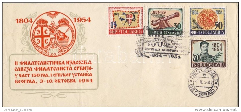 1954 A Szerb Felkelés 150. évfordulója Sor FDC Mi 751-754 - Otros & Sin Clasificación