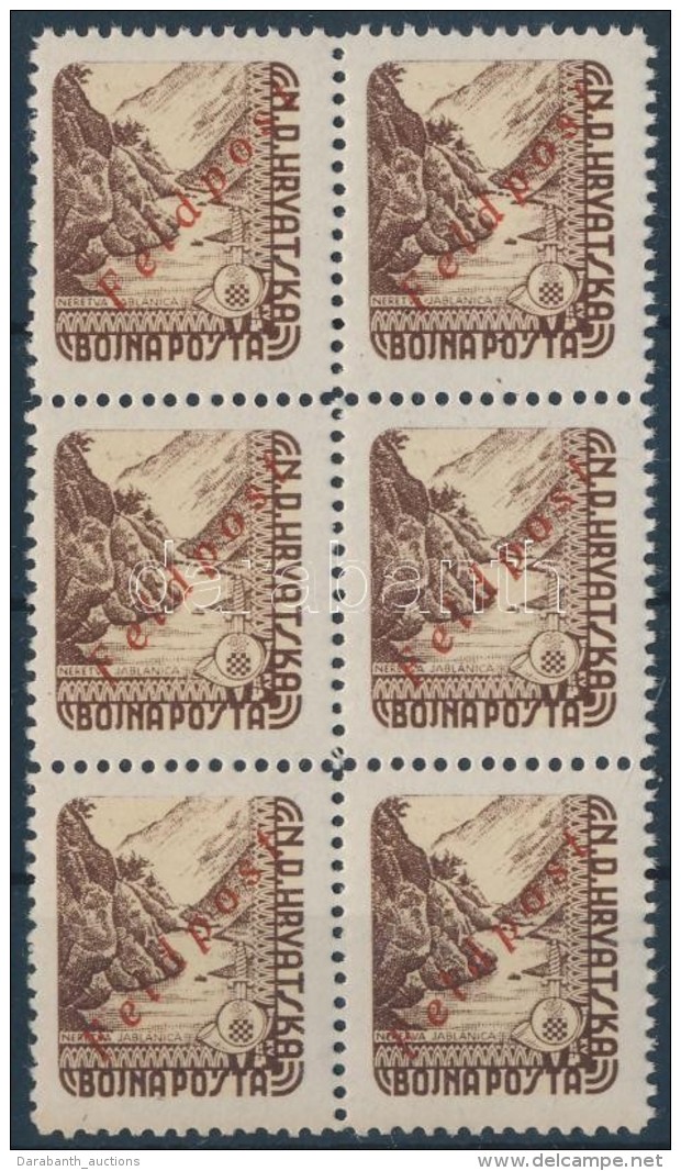 ** 1945 Katonai Posta Bélyeg Hatostömb Piros 'FELDPOST' Felülnyomással / Field Post Stamp... - Otros & Sin Clasificación