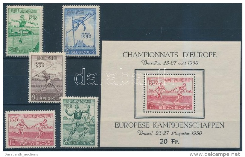 ** 1950 Atlétikai EB, Brüsszel (I.) Sor Mi 867-871 + Blokk 23 - Otros & Sin Clasificación