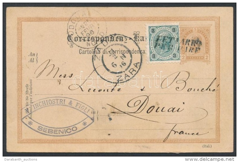 1896 Díjkiegészített Díjjegyes LevelezÅ‘lap Franciaországba / PS-card With... - Other & Unclassified