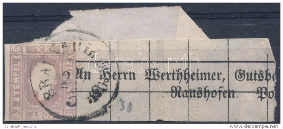 1858 Hírlapbélyeg Címszalagdarabon / Mi 17b On Wrapper Piece ,,BRAUNAU In Böhm' - Otros & Sin Clasificación