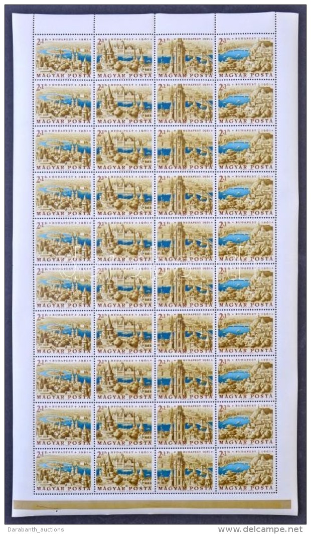 ** 1961 Panoráma Hajtatlan Teljes ív (20.000) / Mi 1789-1792 Unfolded Complete Sheet - Otros & Sin Clasificación