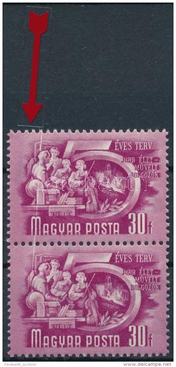 ** 1950 Ötéves Terv 30f Pár Fehér Csíkkal / Mi 1073 With White Sripe - Otros & Sin Clasificación