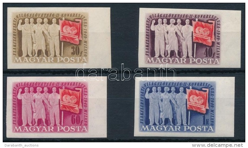 ** 1949 Szakszervezet (III) Vágott ívszéli Sor (30.000) / Mi 1041-1044 Imperforate Margin Set - Otros & Sin Clasificación