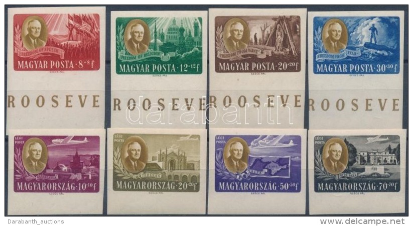 ** 1947 Roosevelt Vágott Sor (35.000) / Mi 985-992 Imperforate Set - Otros & Sin Clasificación