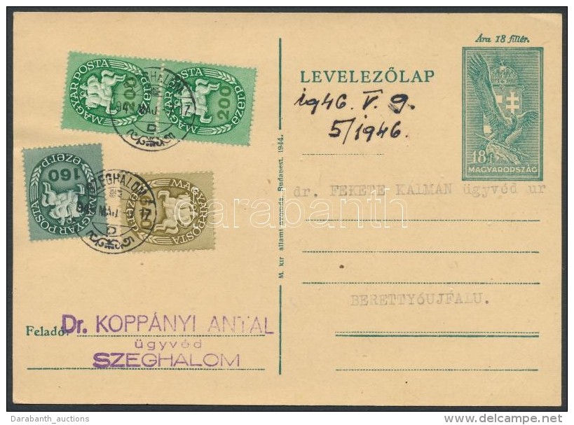 1946 (14. Díjszabás) Távolsági LevelezÅ‘lap / Domestic Postcard - Otros & Sin Clasificación