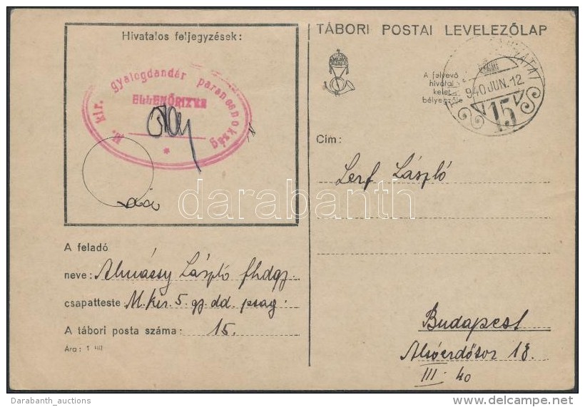 1940 Tábori Posta LevelezÅ‘lap / Field Postcard 'M.kir. Gyalogdandár Parancsnokság' - Otros & Sin Clasificación