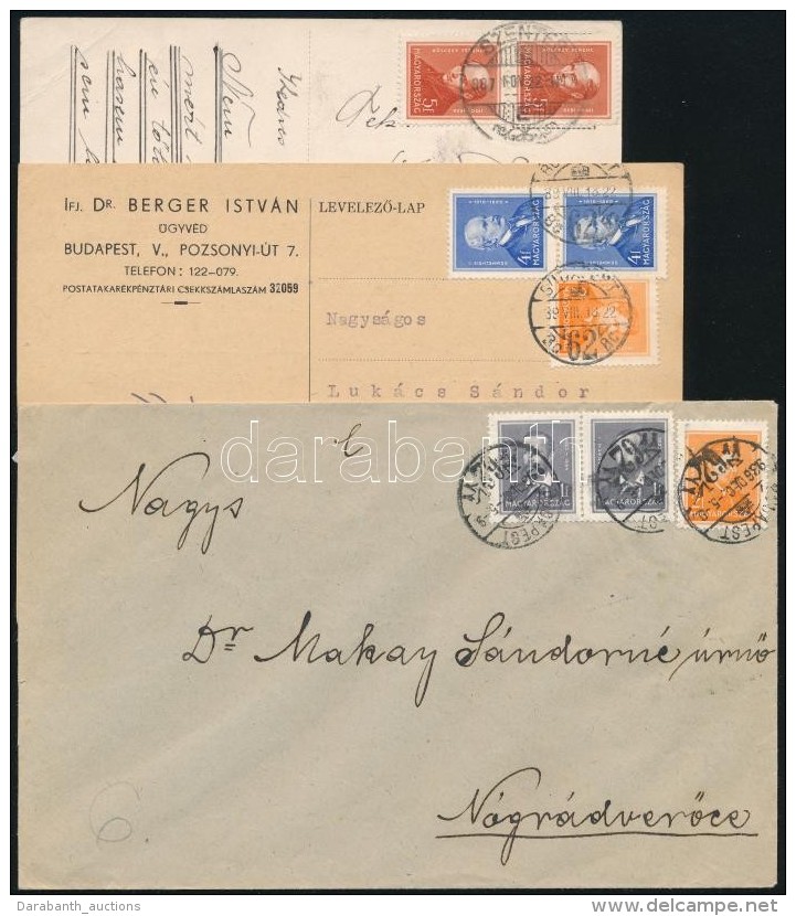 1932 Arcképek Teljes Sor 12 Db Küldeményen / Mi 489-500, 549-550 On 12 Covers - Otros & Sin Clasificación