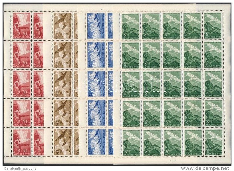 ** 1942 RepülÅ‘ Alap III. Teljes ívsor (20.000) / Mi 687-690 Complete Sheets - Otros & Sin Clasificación