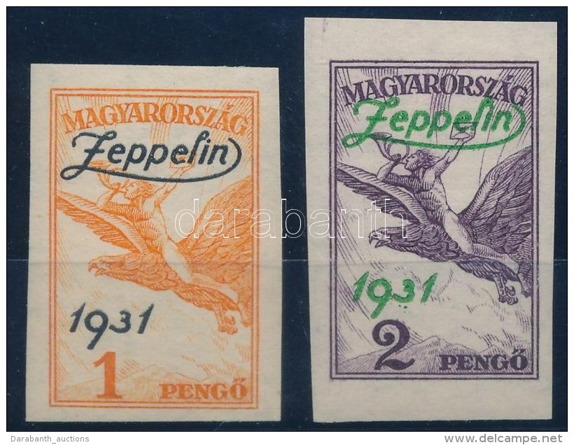 ** 1931 Zeppelin Vágott Sor (75.000) / Mi 478-479 Imperforate Set - Autres & Non Classés