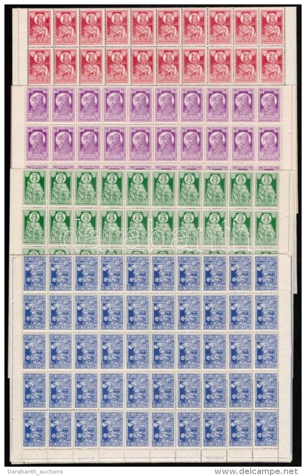 ** 1930 Szent Imre Hajtott Teljes ív Sor (240.000) / Mi 463-466 Complete Sheets (ráncok / Creases) - Otros & Sin Clasificación