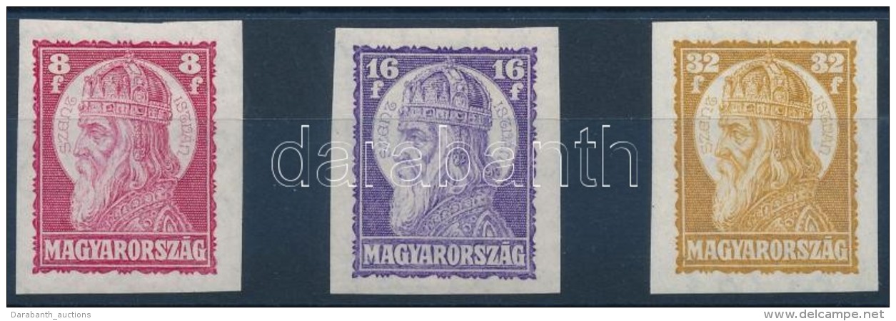 ** 1929 Szent István (II) Vágott Sor (40.000) / Mi 455-457 Imperforate Set - Otros & Sin Clasificación