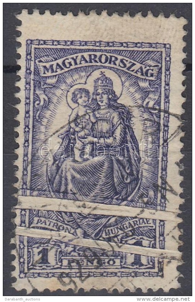 O 1926 Keskeny Madonna 1P 2 Papírránccal /  Mi 427 With 2 Paper Creases - Otros & Sin Clasificación