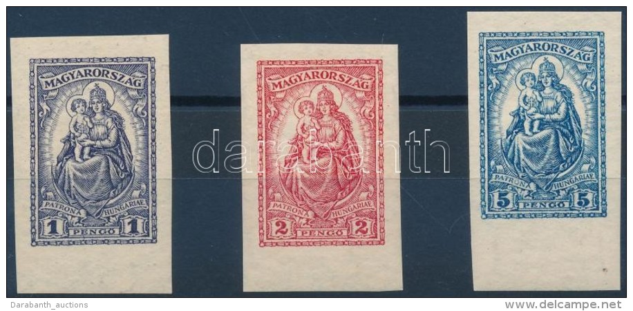 ** 1926 Keskeny Madonna Vágott ívszéli Sor (100.000) / Mi 427-429 Imperforate Margin Set - Otros & Sin Clasificación