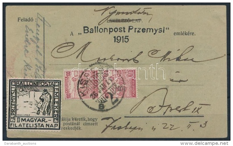 1926 Przemysli Ballonposta Emlékrepülés LevelezÅ‘lap / Przemysl Memorial Balloon Flight Postcard - Otros & Sin Clasificación