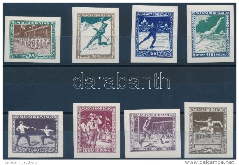 ** 1925 Sport (I) Vágott Sor (80.000) / Mi 403-410 Imperforate Set - Otros & Sin Clasificación