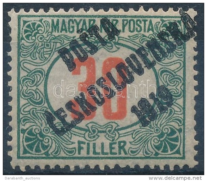 * Posta Ceskoslovenska 1919 Pirosszámú Portó 30f (**15.000) / Mi 158 Signed: Bodor - Otros & Sin Clasificación