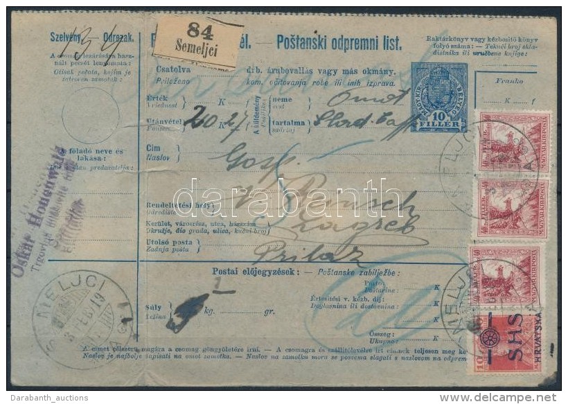 1919 Csomagszállító Hadisegély (III.) 3 X 40f és SHS Károly 10f... - Otros & Sin Clasificación