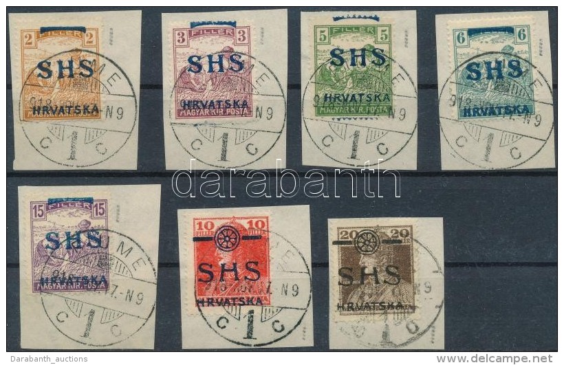 SHS 1918 7 Klf Bélyeg Kivágásokon (17.500) / 7 Different Stamps, Signed: Bodor - Otros & Sin Clasificación