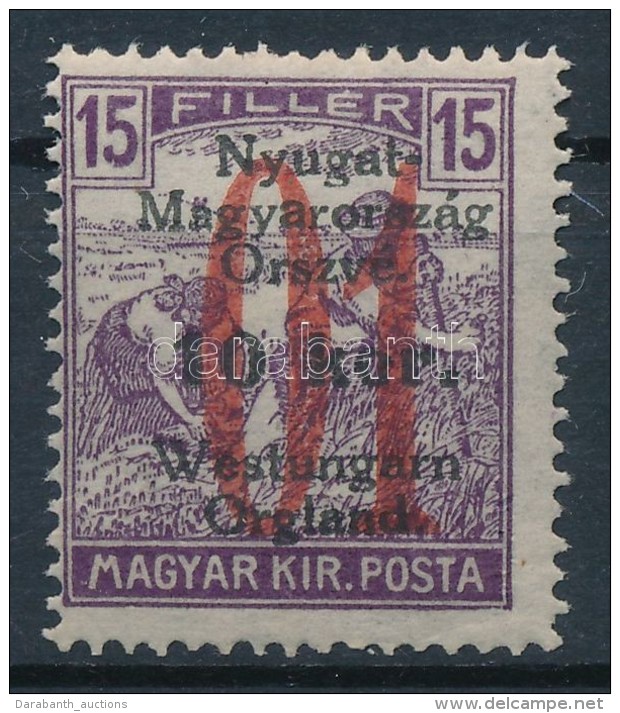 ** Nyugat-Magyarország VI. 1921 Arató 10K/15f '01' Tévnyomat / Mi 68 With Plate Variety... - Otros & Sin Clasificación