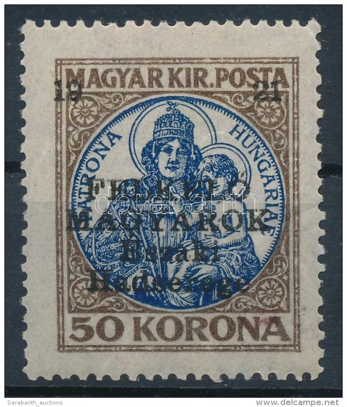 ** Nyugat-Magyarország V. 1921 Koronás Madonna 50K (80.000) / Mi 57 Signed: Bodor - Otros & Sin Clasificación