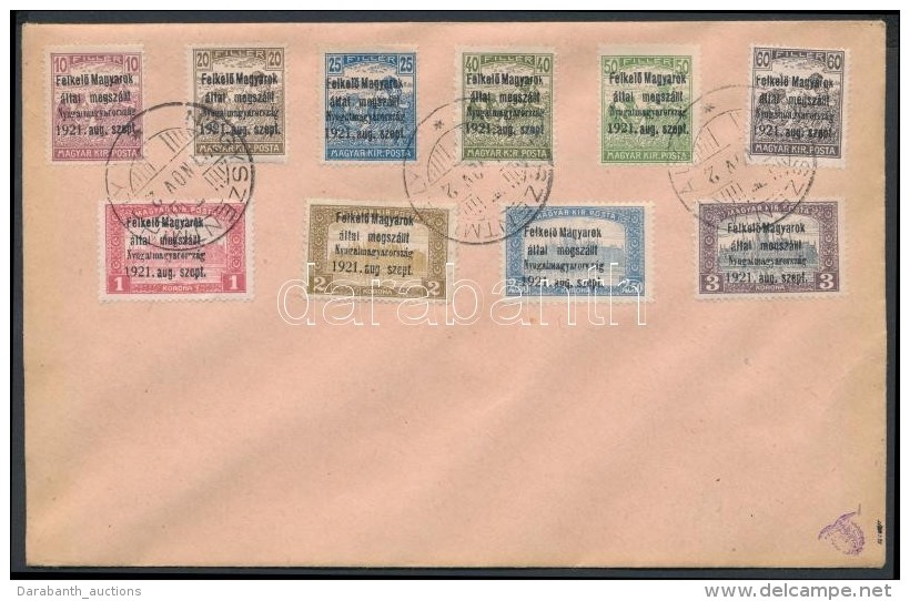 Nyugat-Magyarország I. 1921 Teljes Sor Borítékon / Mi 1-10 On Envelope. Signed: Bodor - Otros & Sin Clasificación