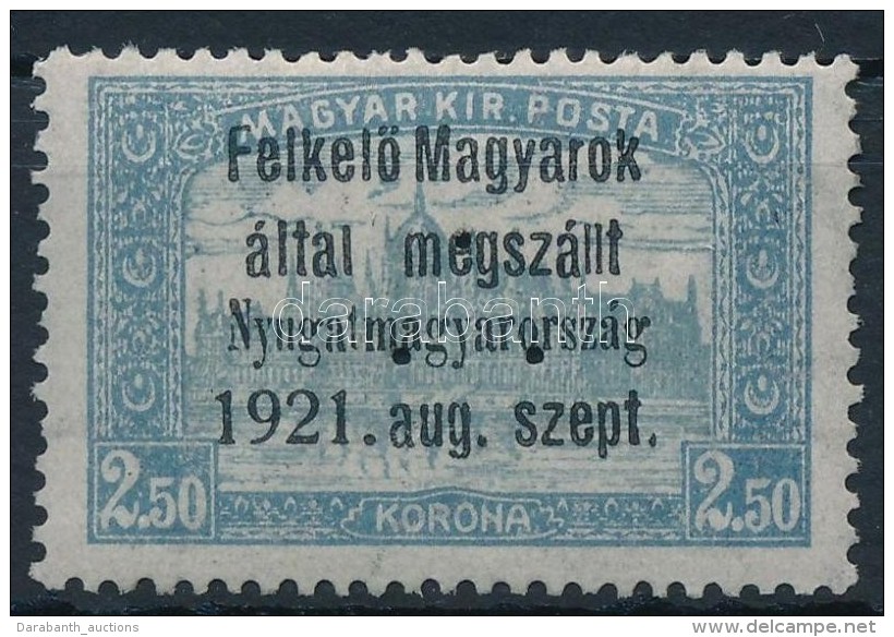 ** Nyugat-Magyarország I. 1921 Parlament 2,50K Hármaslyukasztással (45.000) / Mi 10 With... - Otros & Sin Clasificación